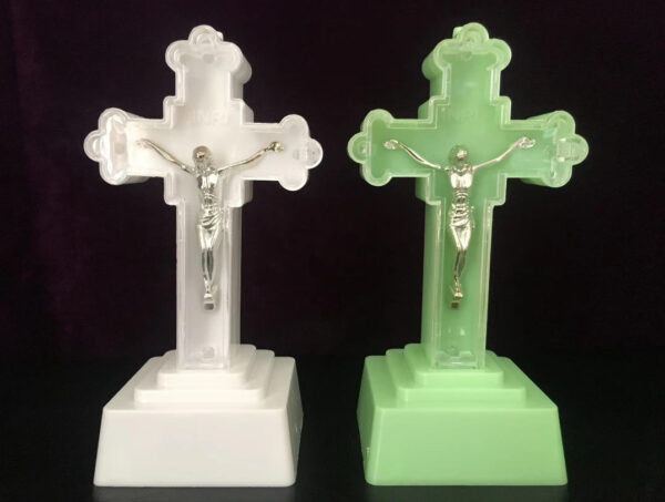 18cm Electronic LED Cross Jesus Christ Night Light Christian Catholic Holy Object Home Decoration