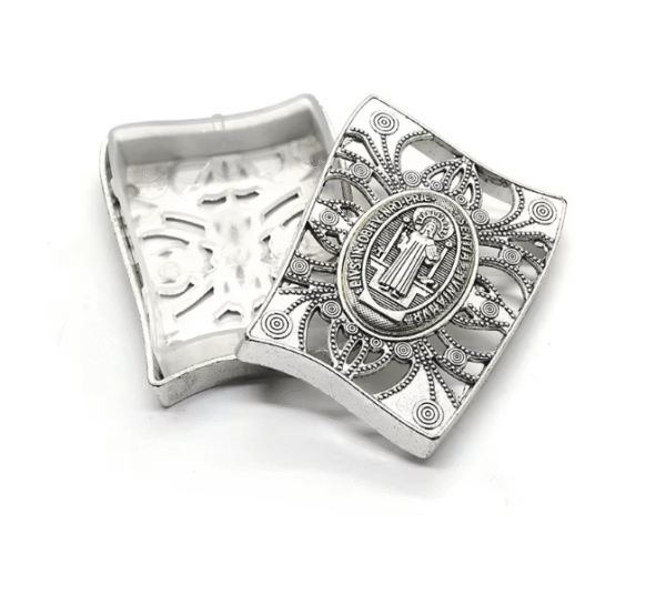 KOMI Catholic Rosary Alloy Box Vintage Silver Gold Metal Empty Box Necklace Bracelet Gift Box for Religious Jewelry Packing