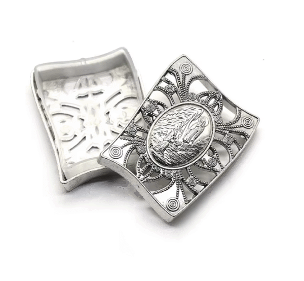 KOMI Catholic Rosary Alloy Box Vintage Silver Gold Metal Empty Box Necklace Bracelet Gift Box for Religious Jewelry Packing