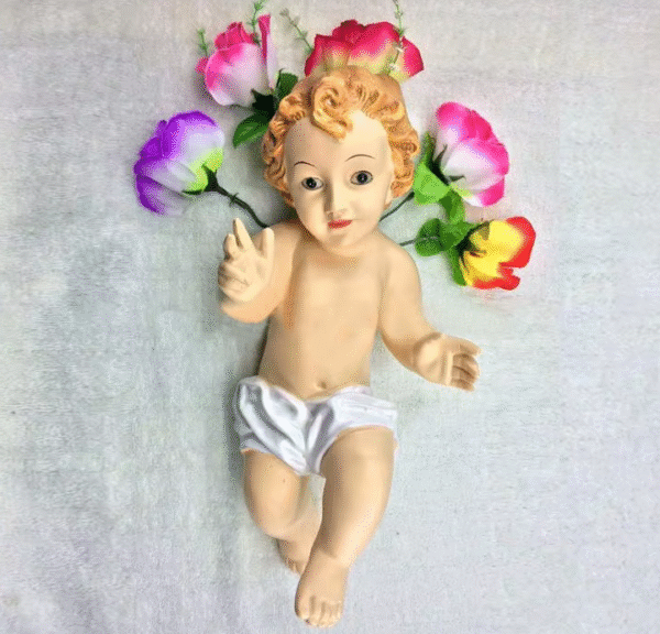 KOMI New LED Lights Carved Solid Wood with Different Christ Child Star Horse Bed Set Ornaments