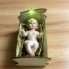 KOMI New LED Lights Carved Solid Wood with Different Christ Child Star Horse Bed Set Ornaments