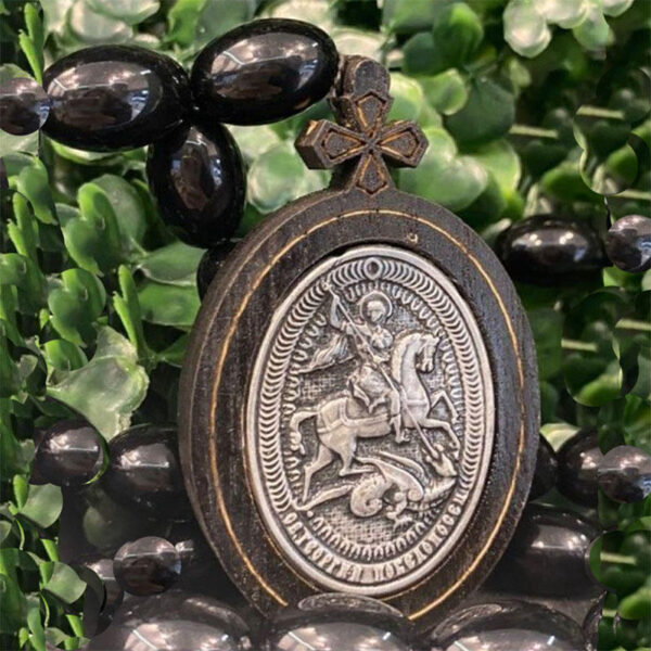 Dreamwork Russian Religious Jewelry Collection Men Geometric Wooden Alloy Virgin Mary Pendant Glass Beads Rosary Car Accessory